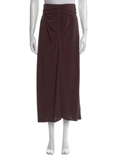 Pre-owned A.l.c Pleated Accents Midi Length Skirt In Brown