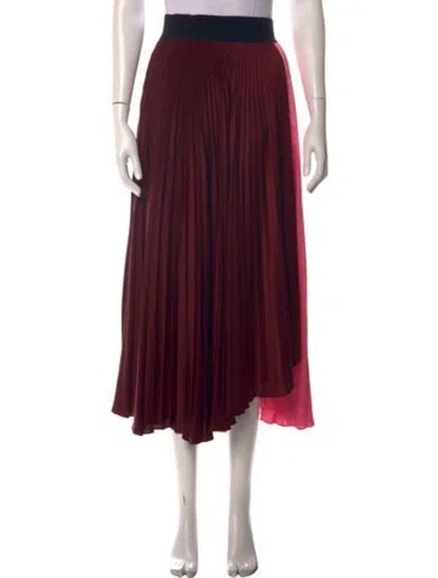 Pre-owned A.l.c Pleated Accents Midi Length Skirt In Burgundy