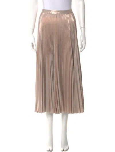Pre-owned A.l.c Pleated Accents Midi Length Skirt In Gold