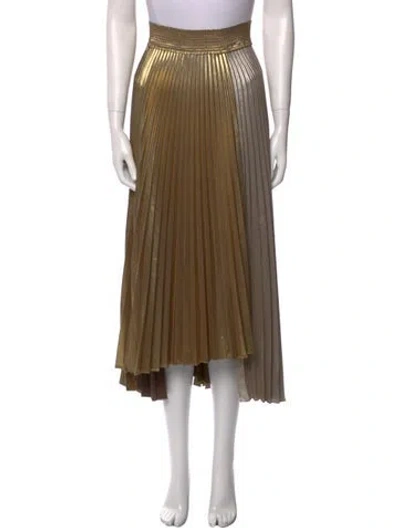 Pre-owned A.l.c Pleated Accents Midi Length Skirt In Multi
