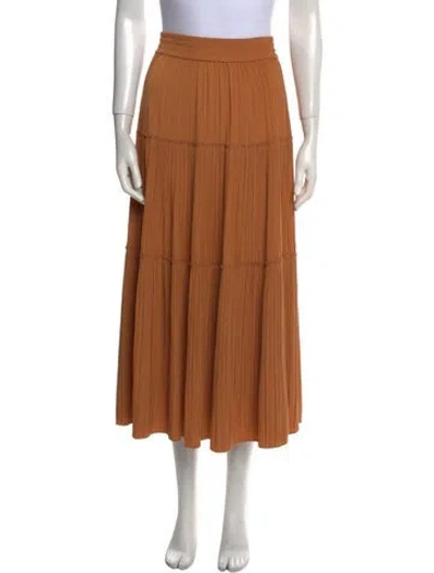 Pre-owned A.l.c Pleated Accents Midi Length Skirt In Neutral