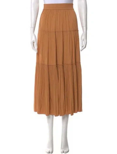 Pre-owned A.l.c Pleated Accents Midi Length Skirt In Neutral