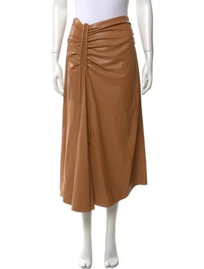 Pre-owned A.l.c Pleated Accents Midi Length Skirt In Neutral