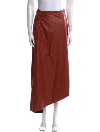 Pre-owned A.l.c Pleated Accents Midi Length Skirt In Orange