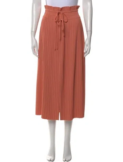 Pre-owned A.l.c Pleated Accents Midi Length Skirt In Orange