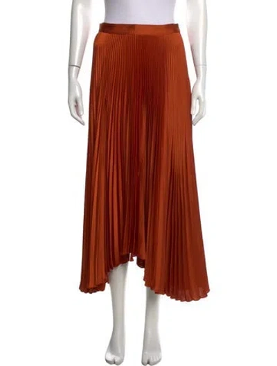 Pre-owned A.l.c Pleated Accents Midi Length Skirt In Orange