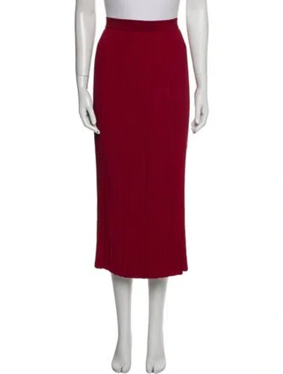 Pre-owned A.l.c Pleated Accents Midi Length Skirt In Red