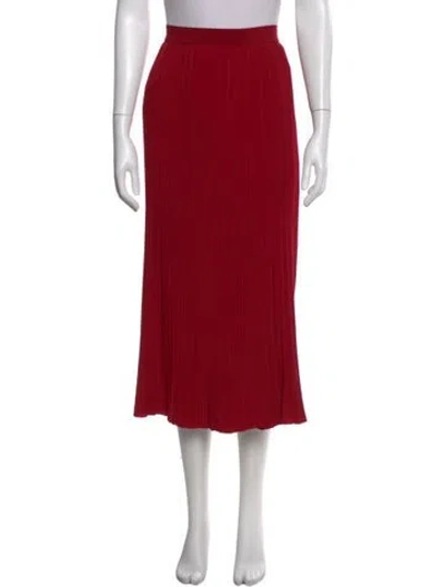 Pre-owned A.l.c Pleated Accents Midi Length Skirt In Red