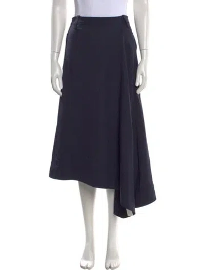 Pre-owned A.l.c Pleated Accents Midi Length Skirt W/ Tags In Blue