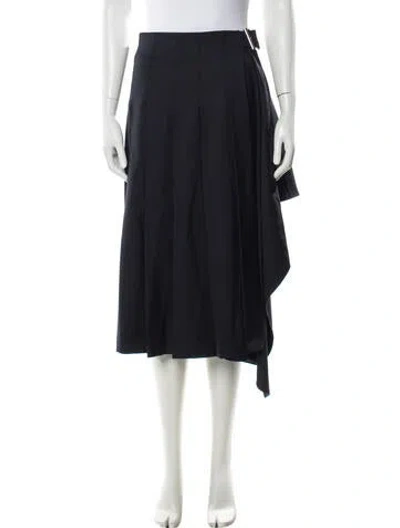Pre-owned A.l.c Pleated Accents Midi Length Skirt W/ Tags In Blue