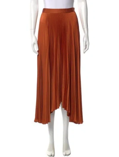 Pre-owned A.l.c Pleated Accents Midi Length Skirt W/ Tags In Neutral