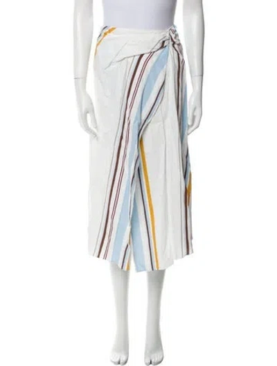 Pre-owned A.l.c Pleated Accents Midi Length Skirt In White