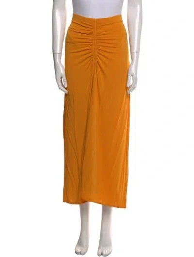 Pre-owned A.l.c Pleated Accents Midi Length Skirt In Yellow