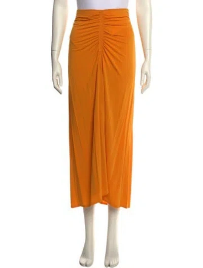 Pre-owned A.l.c Pleated Accents Midi Length Skirt In Yellow