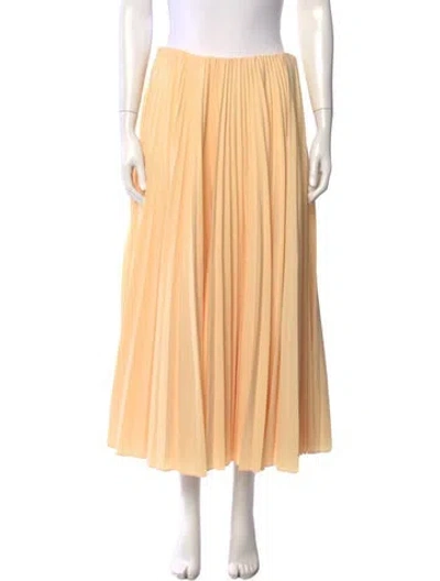 Pre-owned A.l.c Pleated Accents Midi Length Skirt In Yellow