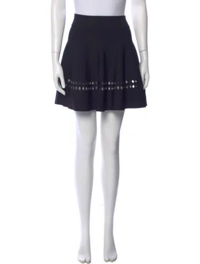 Pre-owned A.l.c Pleated Accents Mini Skirt In Blue