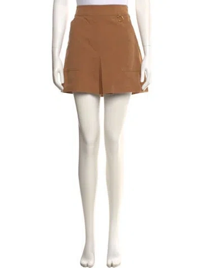 Pre-owned A.l.c Pleated Accents Mini Skirt In Brown