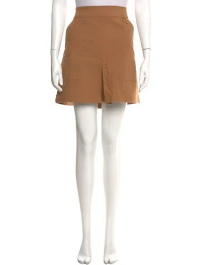 Pre-owned A.l.c Pleated Accents Mini Skirt In Brown