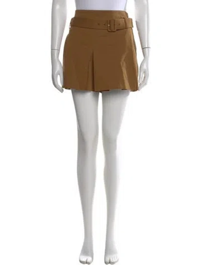 Pre-owned A.l.c Pleated Accents Mini Skirt In Brown