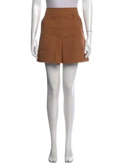 Pre-owned A.l.c Pleated Accents Mini Skirt In Brown