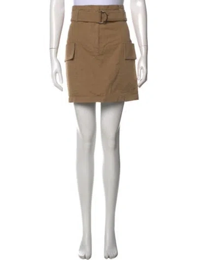 Pre-owned A.l.c Pleated Accents Mini Skirt In Brown