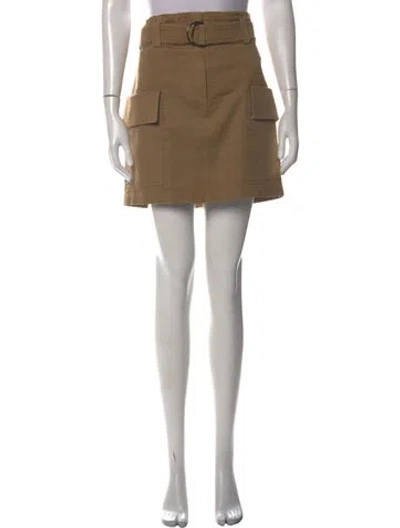 Pre-owned A.l.c Pleated Accents Mini Skirt In Brown