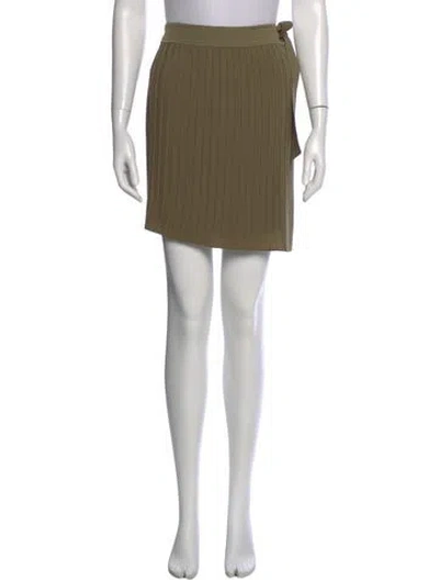 Pre-owned A.l.c Pleated Accents Mini Skirt In Green