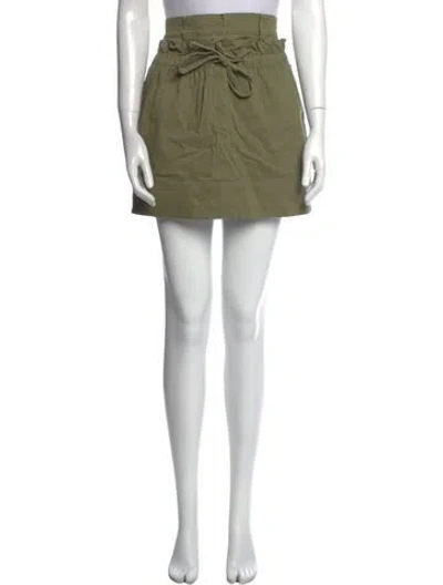 Pre-owned A.l.c Pleated Accents Mini Skirt In Green