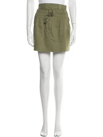 Pre-owned A.l.c Pleated Accents Mini Skirt In Green