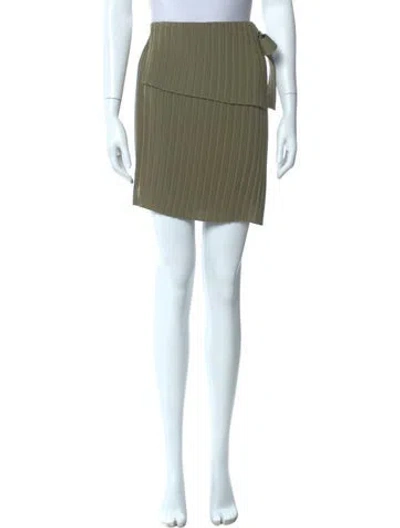 Pre-owned A.l.c Pleated Accents Mini Skirt In Green