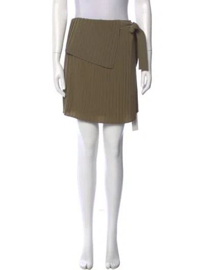 Pre-owned A.l.c Pleated Accents Mini Skirt In Green