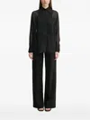 A.l.c Pleated Sheer-effect Blouse In Black