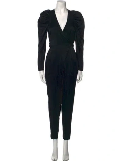 Pre-owned A.l.c Plunge Neckline Jumpsuit In Black