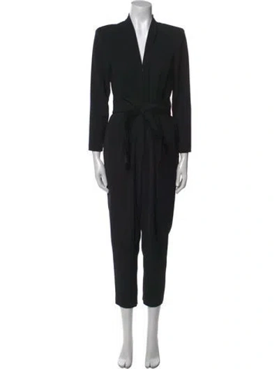 Pre-owned A.l.c Plunge Neckline Jumpsuit In Black