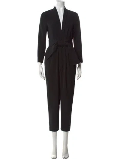 Pre-owned A.l.c Plunge Neckline Jumpsuit In Black