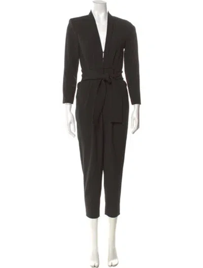 Pre-owned A.l.c Plunge Neckline Jumpsuit In Green