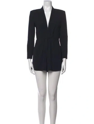 Pre-owned A.l.c Plunge Neckline Romper In Black
