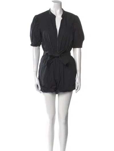 Pre-owned A.l.c Plunge Neckline Romper In Black