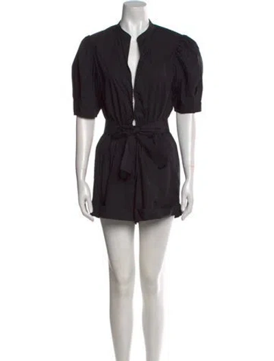 Pre-owned A.l.c Plunge Neckline Romper In Black