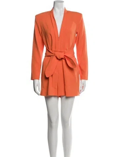 Pre-owned A.l.c Plunge Neckline Romper In Orange