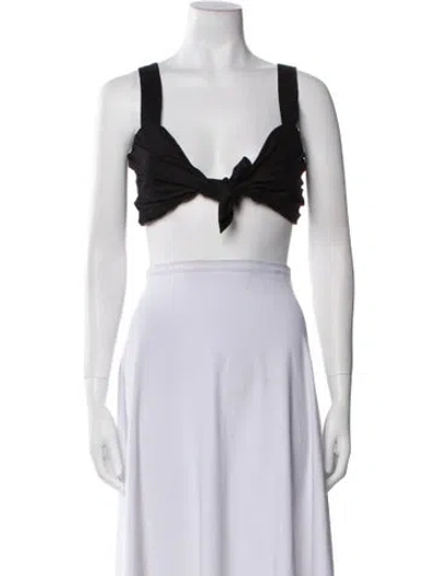 Pre-owned A.l.c Plunge Neckline Sleeveless Crop Top W/ Tags In Black