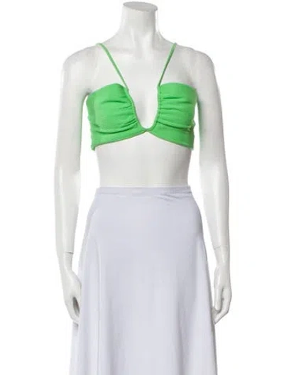Pre-owned A.l.c Plunge Neckline Sleeveless Crop Top W/ Tags In Green