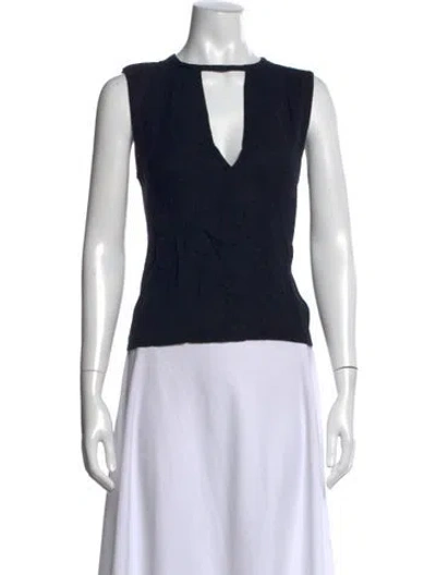 Pre-owned A.l.c Plunge Neckline Sleeveless Top In Black