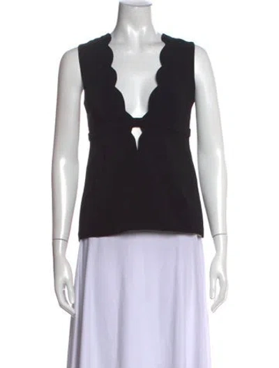 Pre-owned A.l.c Plunge Neckline Sleeveless Top In Black