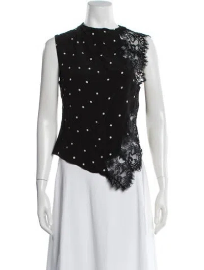 Pre-owned A.l.c Polka Dot Print Asymmetrical Top In Blue