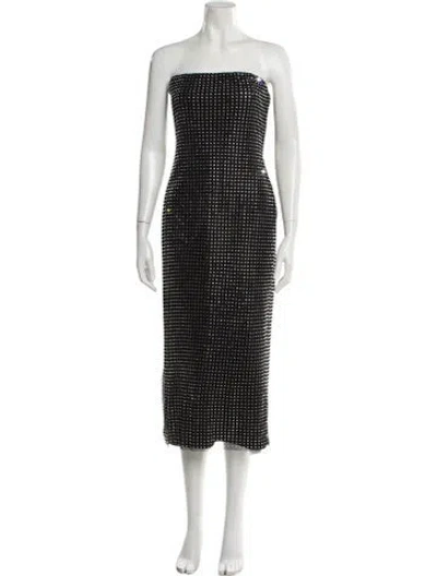 Pre-owned A.l.c Polka Dot Print Midi Length Dress In Black