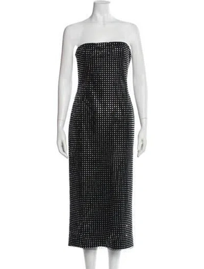 Pre-owned A.l.c Polka Dot Print Midi Length Dress W/ Tags In Black