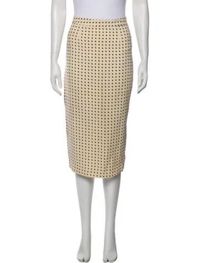 Pre-owned A.l.c Polka Dot Print Midi Length Skirt In Neutral