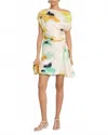 A.l.c Poppy Draped Mini Dress In Neutral