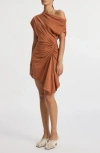 A.L.C POPPY RUCHED ONE-SHOULDER DRESS